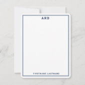 MONOGRAM PERSONALIZED PREPPY BRIEFPAPIER BEDANKKAART (Voorkant)