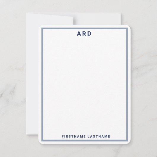 MONOGRAM PERSONALIZED PREPPY BRIEFPAPIER BEDANKKAART (Voorkant)