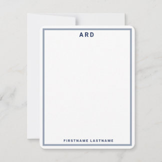 MONOGRAM PERSONALIZED PREPPY BRIEFPAPIER BEDANKKAART