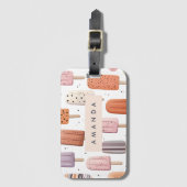 Monogram Persoonlijk Cute Popsicle Patroon Bagagelabel (Voorkant (verticaal))