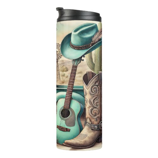 Monogram persoonlijk kosmisch Bigfoot-mysterie, Mo Thermosbeker (Geroteerd rechts)