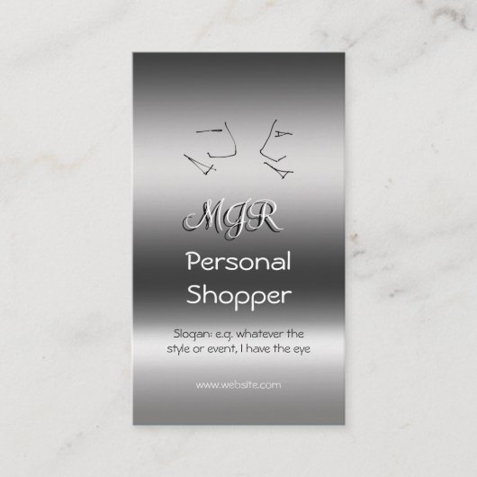 Monogram, Persoonlijke Schopper, Talkhoofden Visitekaartje (Voorkant)