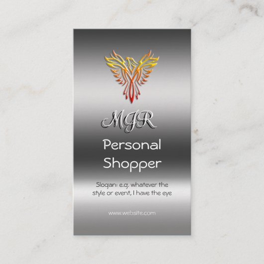 Monogram, Persoonlijke shopper, metallisch effect Visitekaartje (Voorkant)