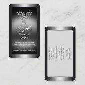 Monogram, persoonlijke trainer, zilverachtig Phoen Visitekaartje (Voorkant / Achterkant)