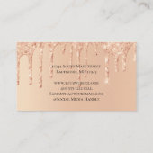 Monogram Perzik Dripping Glitter Glam Trendy Vrouw Visitekaartje (Achterkant)