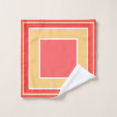 Monogram Perzik Fruit geometrisch blokpatroon Bad Handdoek (Wasdoekje)