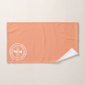 Monogram Perzik Getrouwd Stel Elegante Minimalist Bad Handdoek (Handdoek)