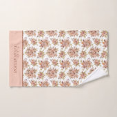Monogram Perzik Rood Bruin Groen Bloemmotief  Bad Handdoek (Handdoek)