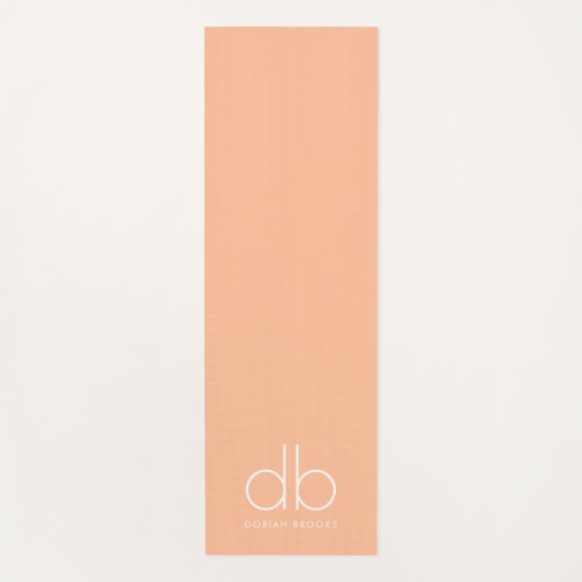Monogram Perzik Stijlvolle Moderne Minimalistische Yogamat (Voorkant)