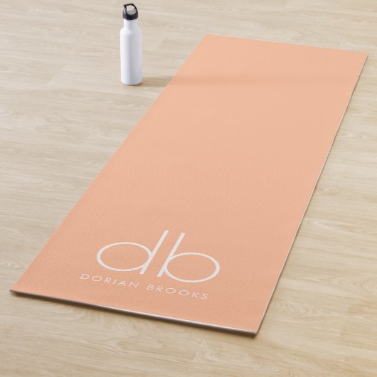 Monogram Perzik Stijlvolle Moderne Minimalistische Yogamat (In situ)