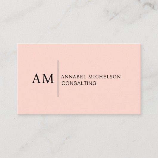 Monogram perzik-Visitekaartje Visitekaartje (Voorkant)