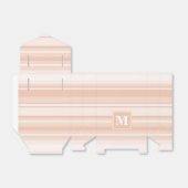 Monogram perzikstrepen bedankdoosjes (Uitgevouwen)