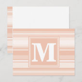 Monogram perzikstrepen briefkaart (Voorkant / Achterkant)