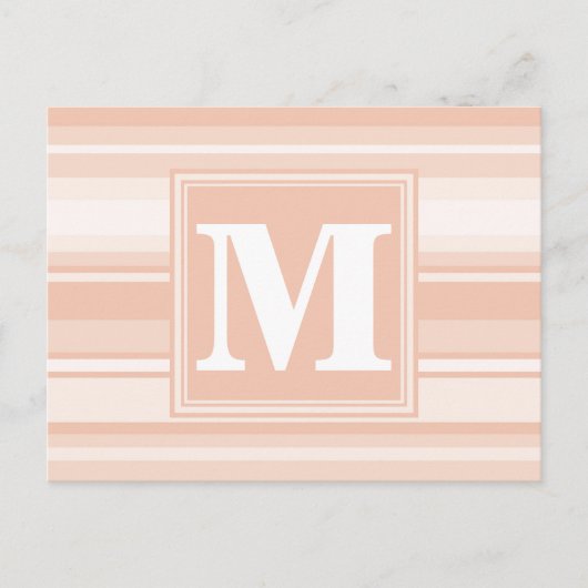 Monogram perzikstrepen briefkaart (Voorkant)