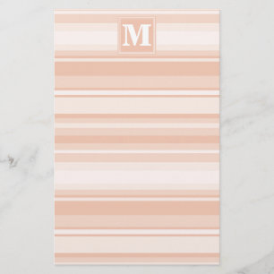 Monogram perzikstrepen briefpapier