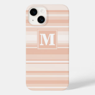 Monogram perzikstrepen Case-Mate iPhone 14 hoesje