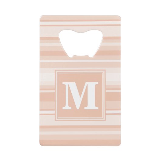 Monogram perzikstrepen creditkaart flessenopener (Voorkant)