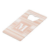 Monogram perzikstrepen creditkaart flessenopener (Voorkant Gekanteld)