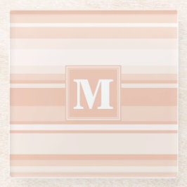 Monogram perzikstrepen glazen onderzetter