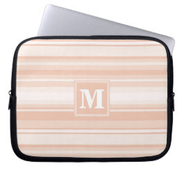 Monogram perzikstrepen laptop sleeve