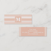 Monogram perzikstrepen mini visitekaartje (Voorkant / Achterkant)