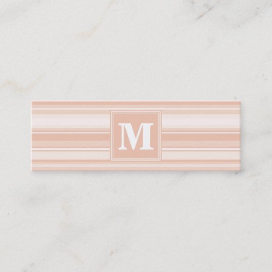 Monogram perzikstrepen mini visitekaartje (Voorkant)