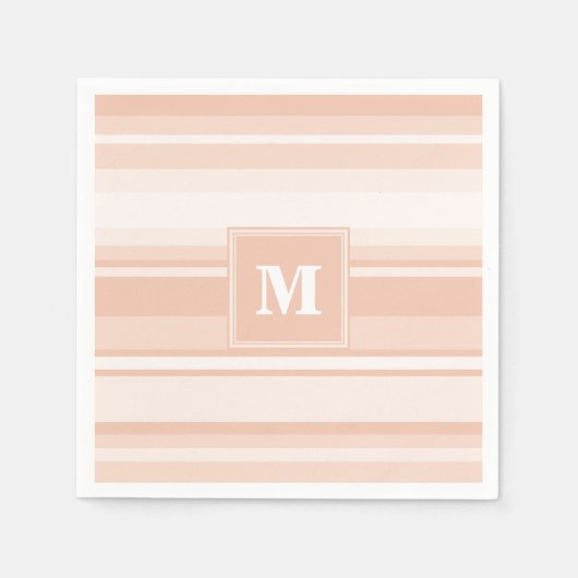 Monogram perzikstrepen servetten (Voorkant)