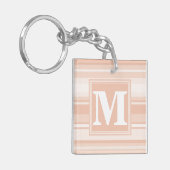 Monogram perzikstrepen sleutelhanger (Voorkant Links)