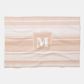 Monogram perzikstrepen theedoek (Horizontaal)