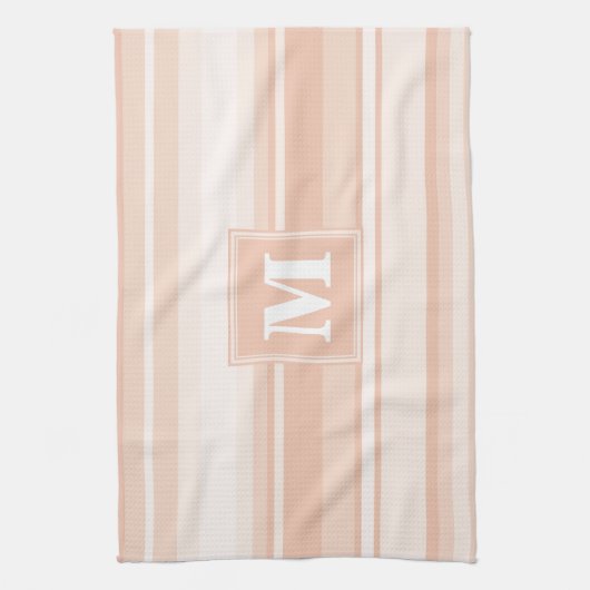 Monogram perzikstrepen theedoek (Verticaal)