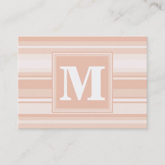 Monogram perzikstrepen visitekaartje (Voorkant)