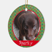 Monogram Pet Dog Cat Photo Paw Prins Keramisch Ornament (Links)