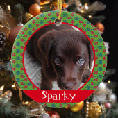 Monogram Pet Dog Cat Photo Paw Prins Keramisch Ornament