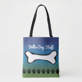 Monogram Pet Dog Speelgoed Accessoire Blauwe Gradi Tote Bag (Voorkant)