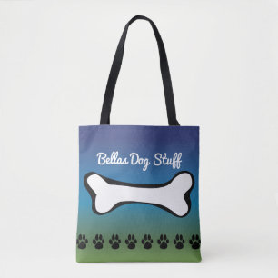 Monogram Pet Dog Speelgoed Accessoire Blauwe Gradi Tote Bag