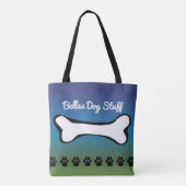Monogram Pet Dog Speelgoed Accessoire Blauwe Gradi Tote Bag (Achterkant)