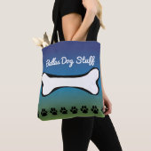 Monogram Pet Dog Speelgoed Accessoire Blauwe Gradi Tote Bag (Dichtbij)