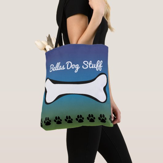 Monogram Pet Dog Speelgoed Accessoire Blauwe Gradi Tote Bag (Dichtbij)