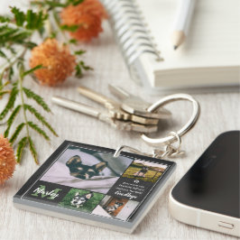 Monogram Pet Memorial eerbetoon foto collage Sleutelhanger