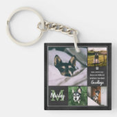 Monogram Pet Memorial eerbetoon foto collage Sleutelhanger (Voorkant)