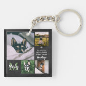 Monogram Pet Memorial eerbetoon foto collage Sleutelhanger (Achterkant)
