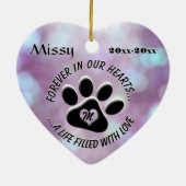 Monogram Pet Memorial Heart Keramisch Ornament (Achterkant)