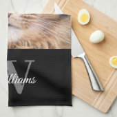 Monogram Pet Photo Kitchen Towels Theedoek (Quarter Fold)