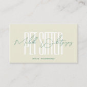 Monogram PET SITTER modern script Visitekaartje (Voorkant)
