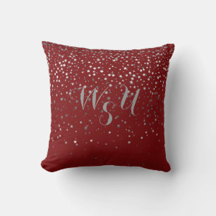 Monogram Petite Grijze Sterren 16x16 Kussen-Rood Kussen