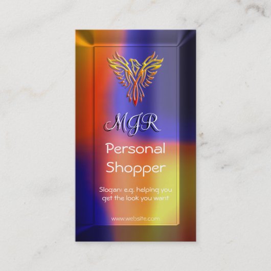 Monogram Phoenix, Personal Shopper, lens-effect Visitekaartje (Voorkant)