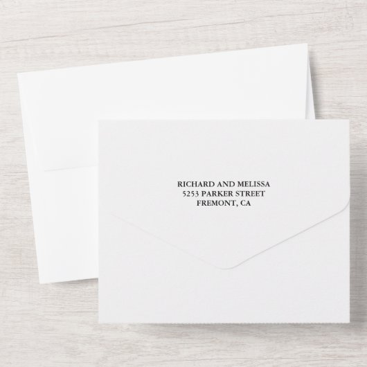 Monogram Photo Wedding All In One Uitnodiging (Achterkant)