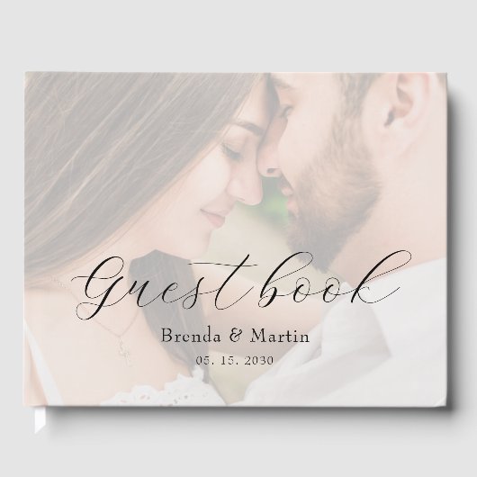 Monogram Photo Wedding Gastenboek (Voorkant)