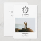 Monogram Photo Wedding Invitation Kaart (Voorkant / Achterkant)