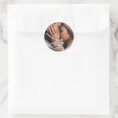Monogram Photo Wedding Ronde Sticker (Tas)